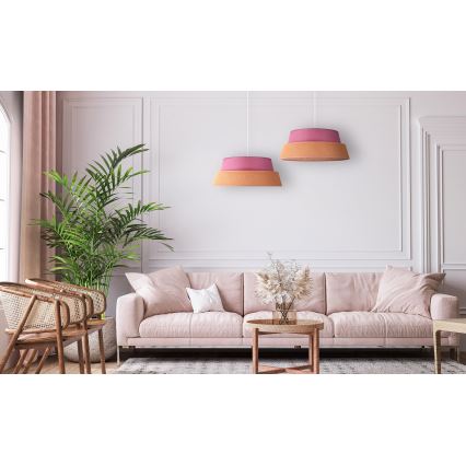 Duolla - Lustra ar auklu GALAXY 1xE27/40W/230V d. 50 cm rozā