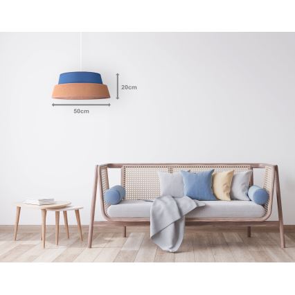 Duolla - Lustra ar auklu GALAXY 1xE27/40W/230V d. 50 cm zila