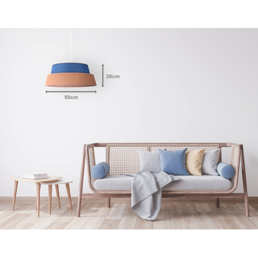 Duolla - Lustra ar auklu GALAXY 1xE27/40W/230V d. 50 cm zila