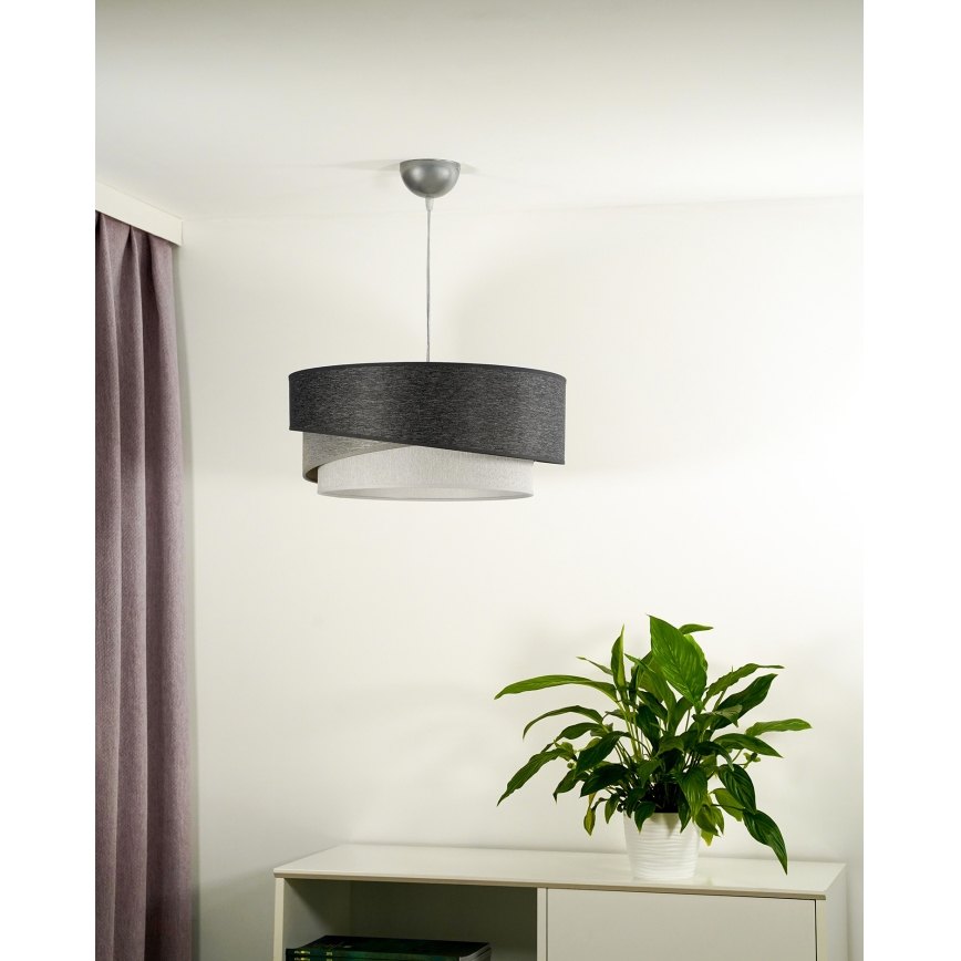 Duolla - Lustra ar auklu KOBO 1xE27/15W/230V d. 45 cm antracīta/pelēka/balta