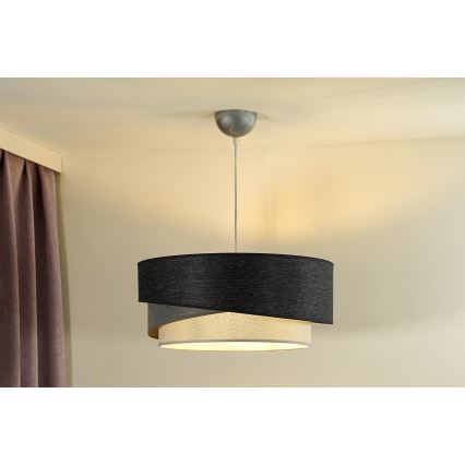 Duolla - Lustra ar auklu KOBO 1xE27/15W/230V d. 45 cm antracīta/pelēka/balta