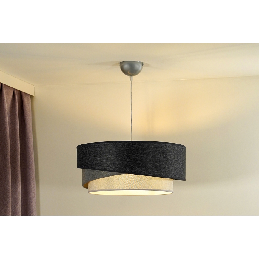 Duolla - Lustra ar auklu KOBO 1xE27/15W/230V d. 45 cm antracīta/pelēka/balta