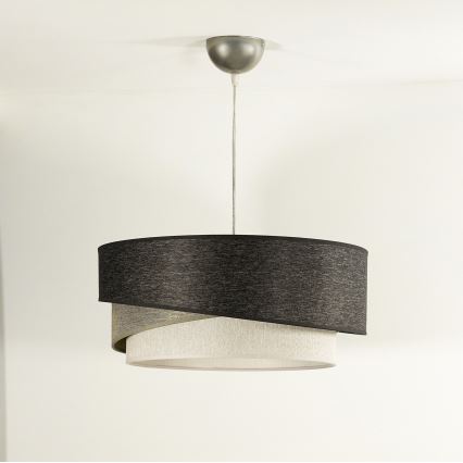 Duolla - Lustra ar auklu KOBO 1xE27/15W/230V d. 45 cm antracīta/pelēka/balta