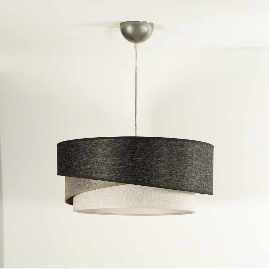 Duolla - Lustra ar auklu KOBO 1xE27/15W/230V d. 45 cm antracīta/pelēka/balta