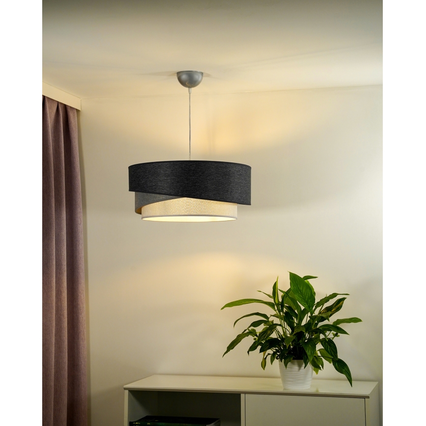 Duolla - Lustra ar auklu KOBO 1xE27/15W/230V d. 45 cm antracīta/pelēka/balta