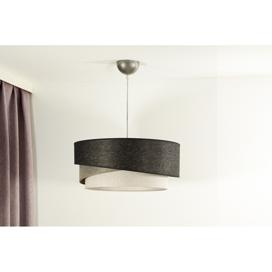 Duolla - Lustra ar auklu KOBO 1xE27/15W/230V d. 45 cm antracīta/pelēka/balta