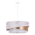 Duolla - Lustra ar auklu KOBO 1xE27/15W/230V d. 45 cm balta/rozā zelta