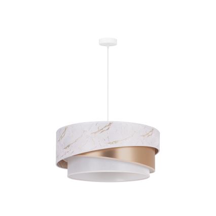 Duolla - Lustra ar auklu KOBO 1xE27/15W/230V d. 45 cm balta/rozā zelta