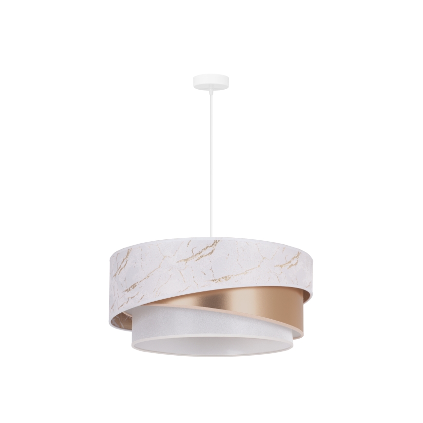 Duolla - Lustra ar auklu KOBO 1xE27/15W/230V d. 45 cm balta/rozā zelta