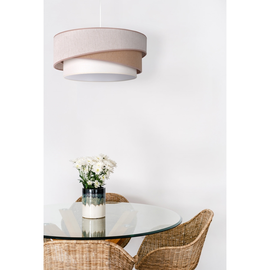 Duolla - Lustra ar auklu KOBO 1xE27/15W/230V d. 45 cm bēša/brūna/balta