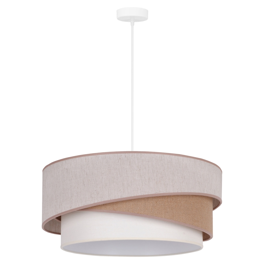 Duolla - Lustra ar auklu KOBO 1xE27/15W/230V d. 45 cm bēša/brūna/balta