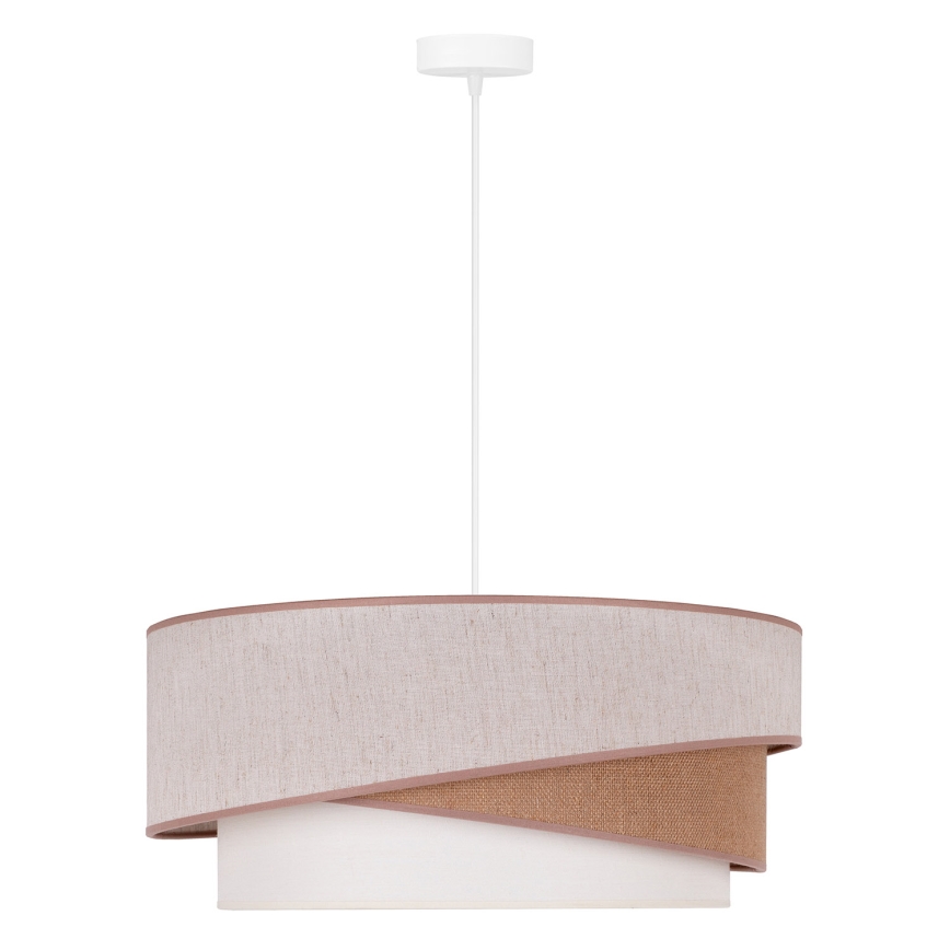Duolla - Lustra ar auklu KOBO 1xE27/15W/230V d. 45 cm bēša/brūna/balta