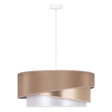 Duolla - Lustra ar auklu KOBO 1xE27/15W/230V d. 45 cm bēša/zelta/balta