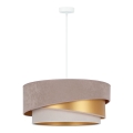 Duolla - Lustra ar auklu KOBO 1xE27/15W/230V d. 45 cm brūna/zelta/krēmkrāsa