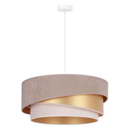 Duolla - Lustra ar auklu KOBO 1xE27/15W/230V d. 45 cm brūna/zelta/krēmkrāsa