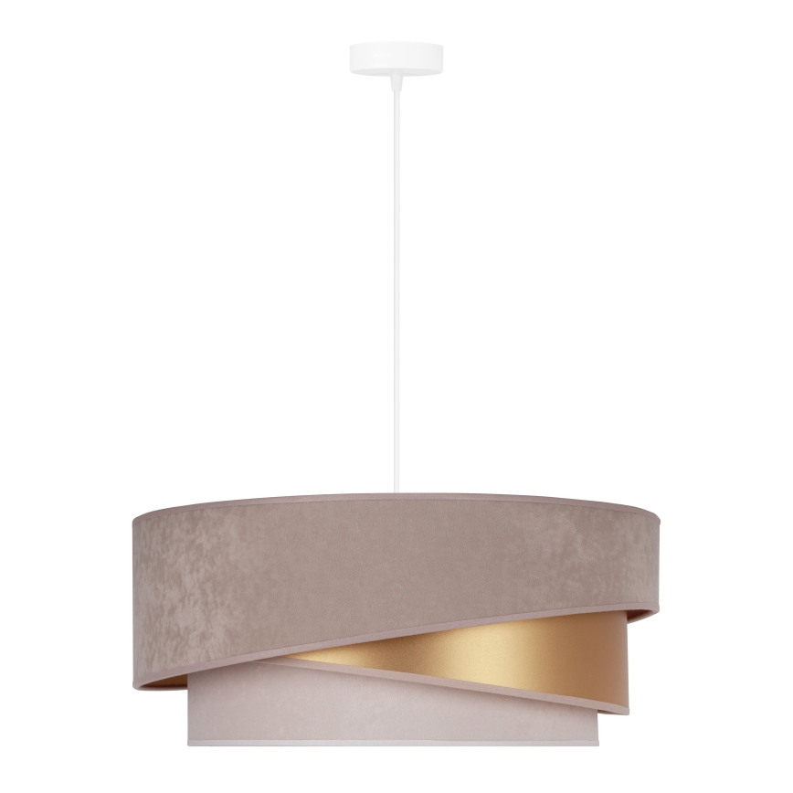 Duolla - Lustra ar auklu KOBO 1xE27/15W/230V d. 45 cm brūna/zelta/krēmkrāsa