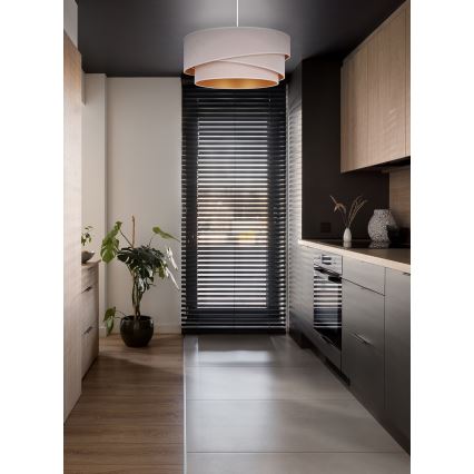 Duolla - Lustra ar auklu KOBO 1xE27/15W/230V d. 45 cm krēmkrāsa/zelta