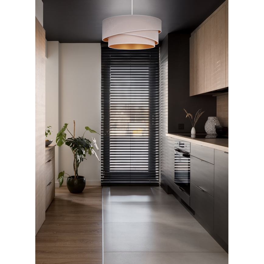 Duolla - Lustra ar auklu KOBO 1xE27/15W/230V d. 45 cm krēmkrāsa/zelta