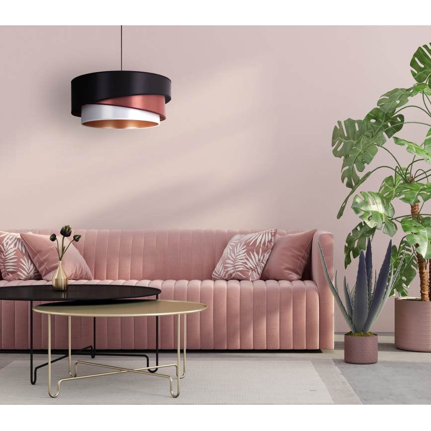 Duolla - Lustra ar auklu KOBO 1xE27/15W/230V d. 45 cm melna/bordo/sudraba