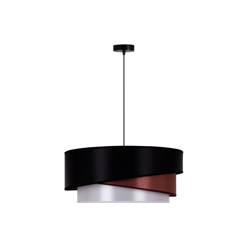 Duolla - Lustra ar auklu KOBO 1xE27/15W/230V d. 45 cm melna/bordo/sudraba