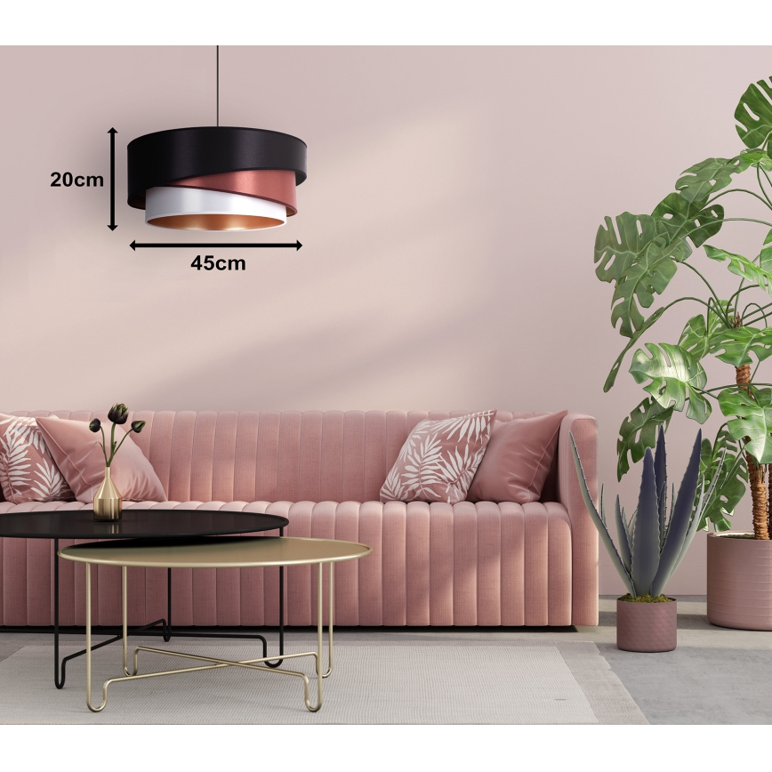 Duolla - Lustra ar auklu KOBO 1xE27/15W/230V d. 45 cm melna/bordo/sudraba