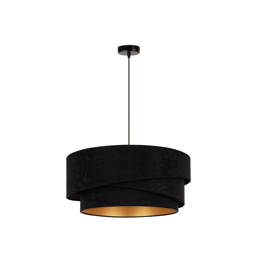 Duolla - Lustra ar auklu KOBO 1xE27/15W/230V d. 45 cm melna/zelta