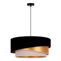 Duolla - Lustra ar auklu KOBO 1xE27/15W/230V d. 45 cm melna/zelta/krēmkrāsa