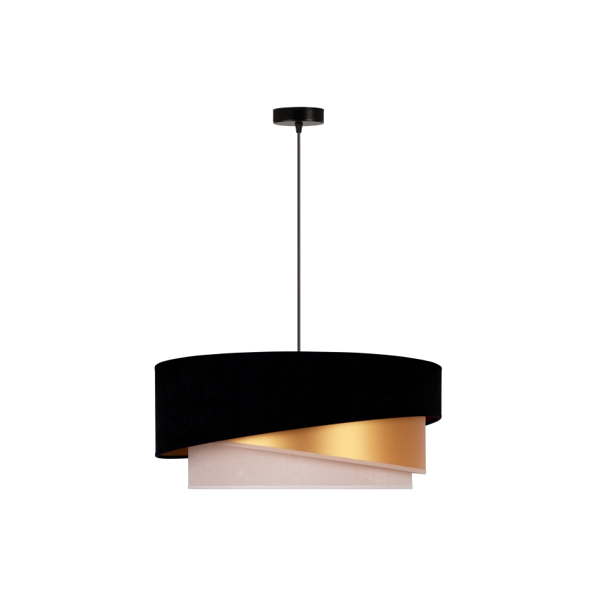 Duolla - Lustra ar auklu KOBO 1xE27/15W/230V d. 45 cm melna/zelta/krēmkrāsa