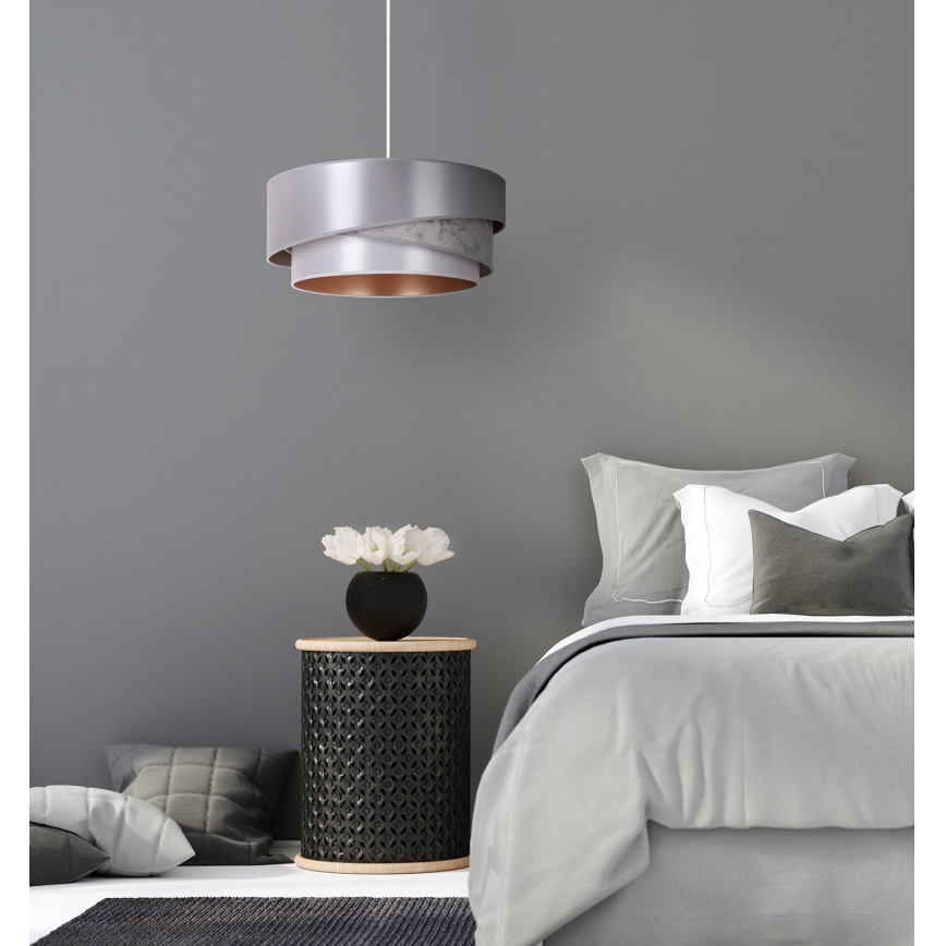 Duolla - Lustra ar auklu KOBO 1xE27/15W/230V d. 45 cm sudraba/zelta