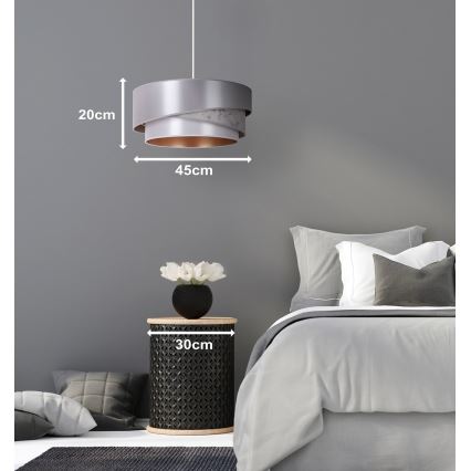 Duolla - Lustra ar auklu KOBO 1xE27/15W/230V d. 45 cm sudraba/zelta