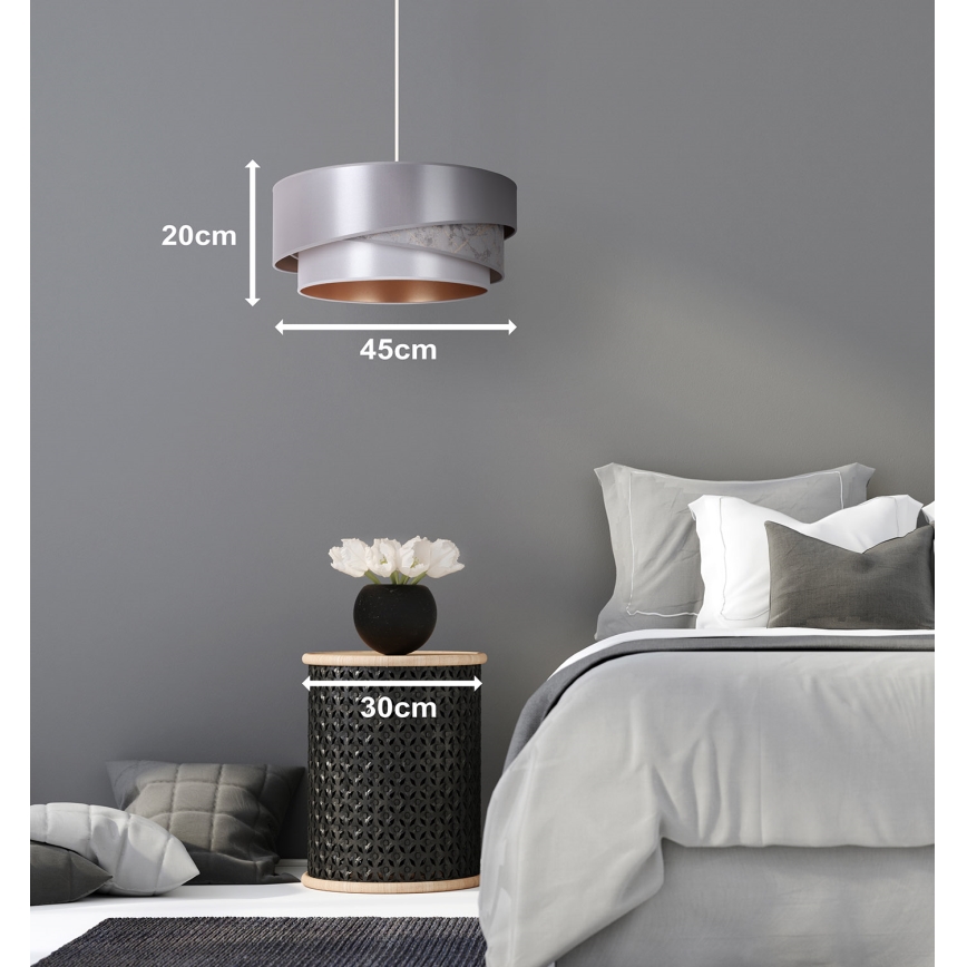 Duolla - Lustra ar auklu KOBO 1xE27/15W/230V d. 45 cm sudraba/zelta
