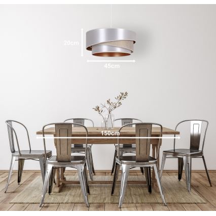 Duolla - Lustra ar auklu KOBO 1xE27/15W/230V d. 45 cm sudraba/zelta