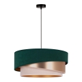 Duolla - Lustra ar auklu KOBO 1xE27/15W/230V d. 45 cm zaļa/rozā zelta/krēmkrāsa