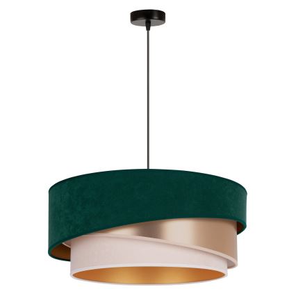 Duolla - Lustra ar auklu KOBO 1xE27/15W/230V d. 45 cm zaļa/rozā zelta/krēmkrāsa
