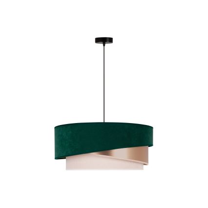 Duolla - Lustra ar auklu KOBO 1xE27/15W/230V d. 45 cm zaļa/rozā zelta/krēmkrāsa