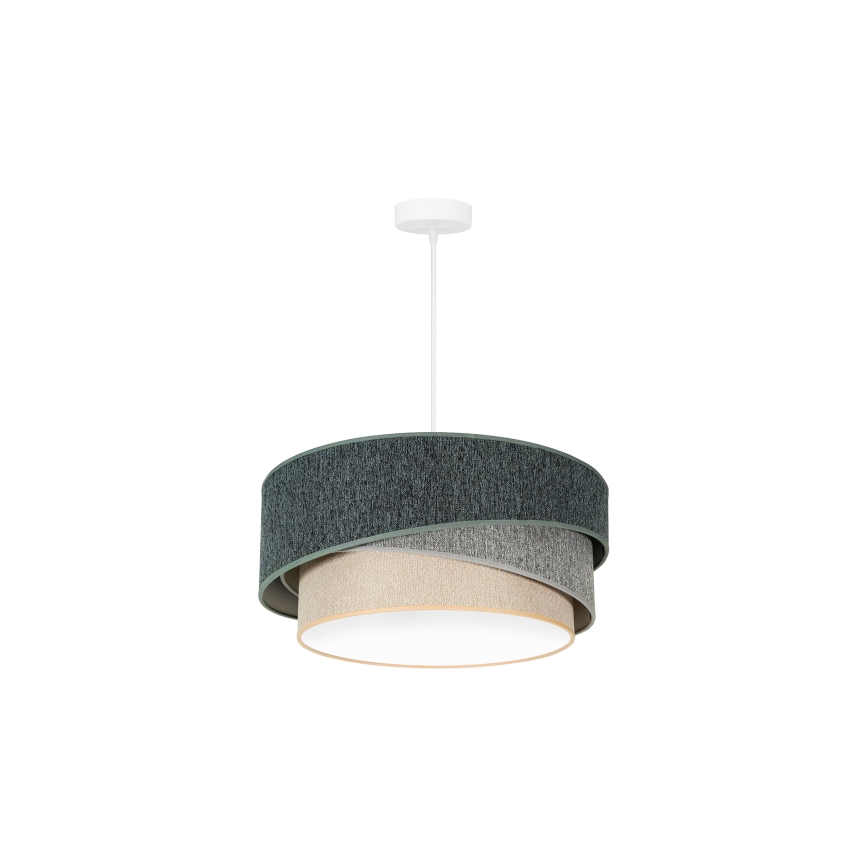 Duolla - Lustra ar auklu KOBO ECO RECYCLING 1xE27/15W/230V d. 45 cm zaļa/pelēka/krēmkrāsa