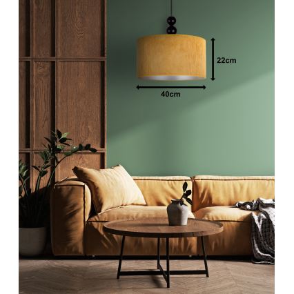 Duolla - Lustra ar auklu LYON 1xE27/15W/230V d. 40 cm dzeltena