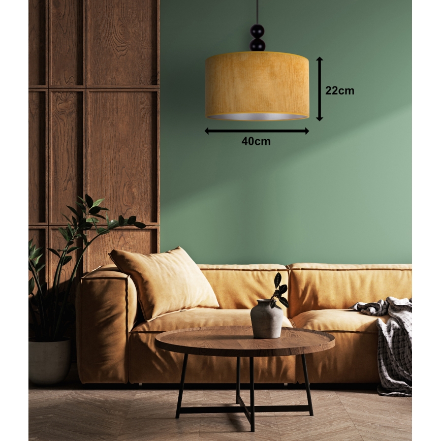 Duolla - Lustra ar auklu LYON 1xE27/15W/230V d. 40 cm dzeltena