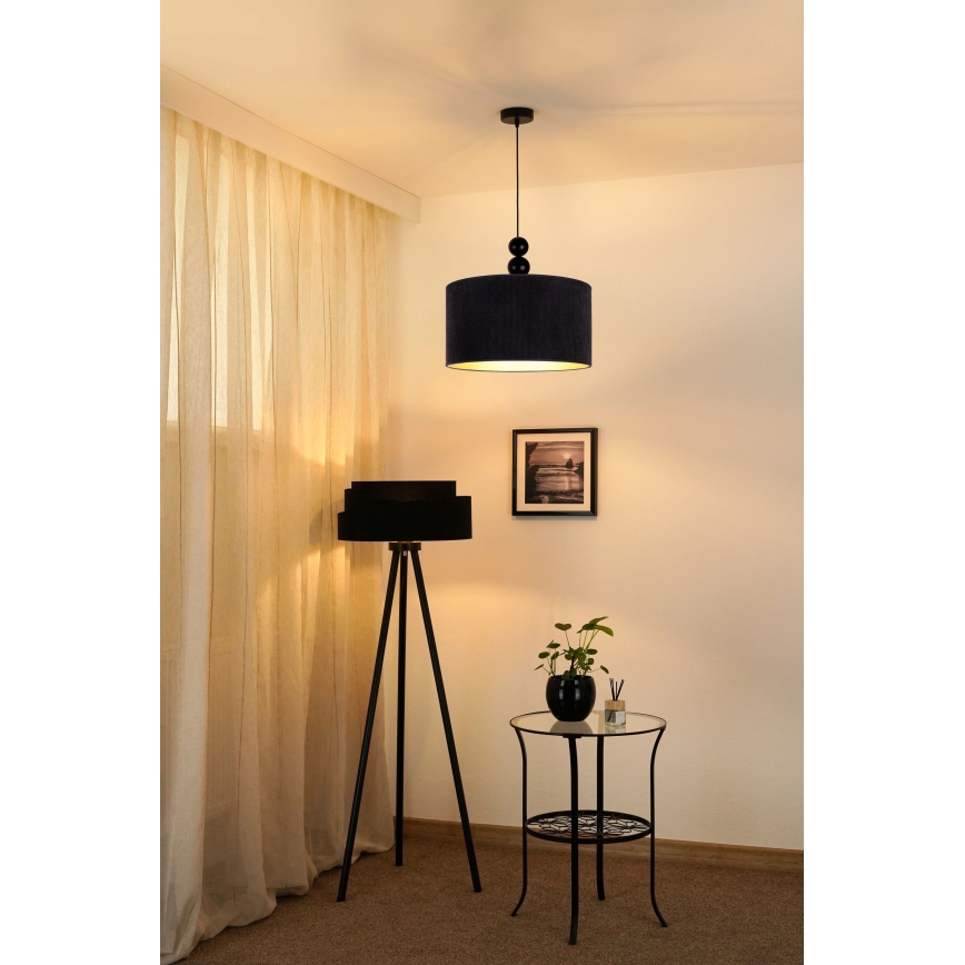 Duolla - Lustra ar auklu LYON 1xE27/15W/230V d. 40 cm melna