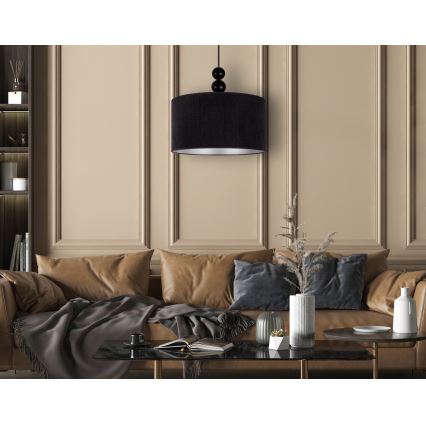 Duolla - Lustra ar auklu LYON 1xE27/15W/230V d. 40 cm melna