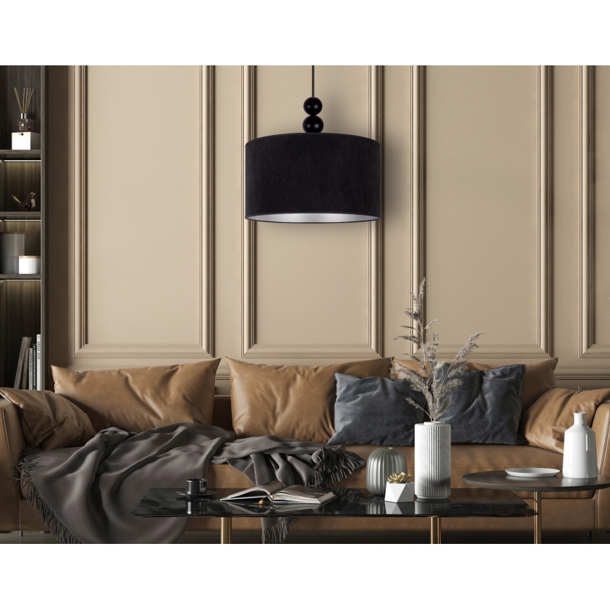 Duolla - Lustra ar auklu LYON 1xE27/15W/230V d. 40 cm melna