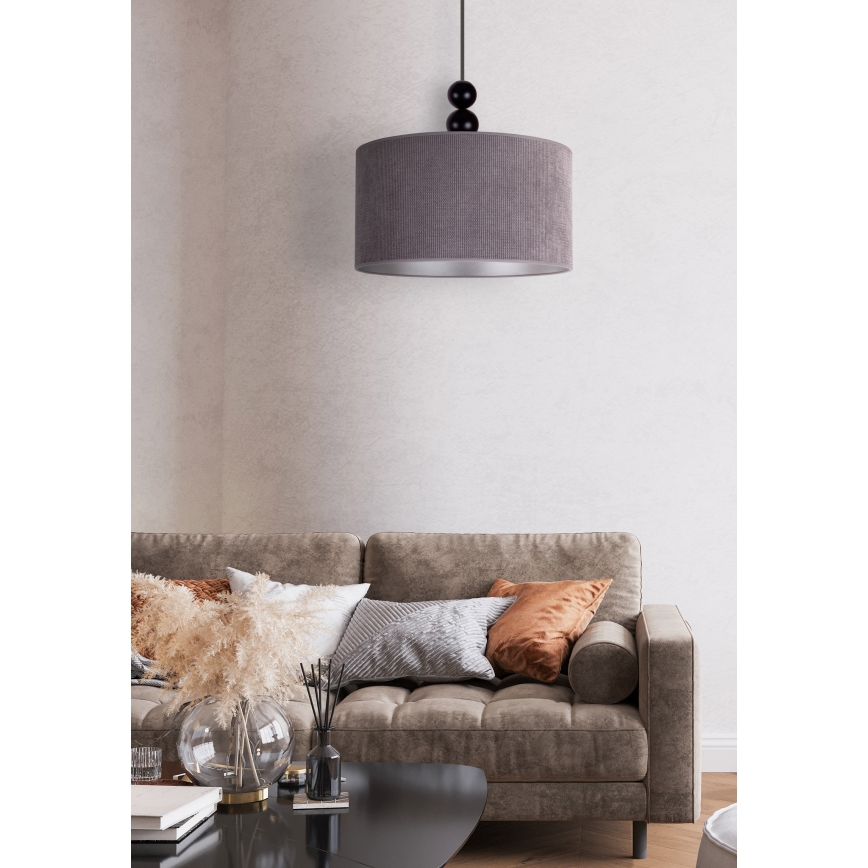 Duolla - Lustra ar auklu LYON 1xE27/15W/230V d. 40 cm pelēka