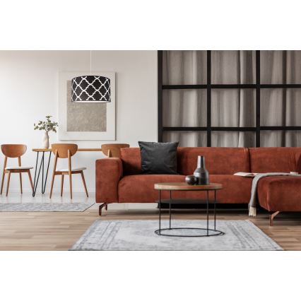 Duolla - Lustra ar auklu MAROKO 1xE27/40W/230V d. 45 cm melna/balta