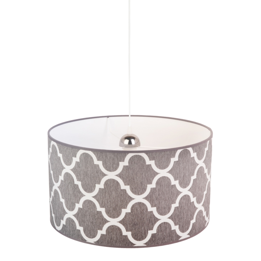 Duolla - Lustra ar auklu MAROKO 1xE27/40W/230V d. 45 cm pelēka/balta