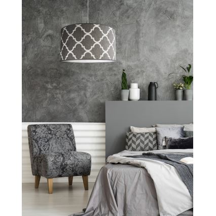 Duolla - Lustra ar auklu MAROKO 1xE27/40W/230V d. 45 cm pelēka/balta