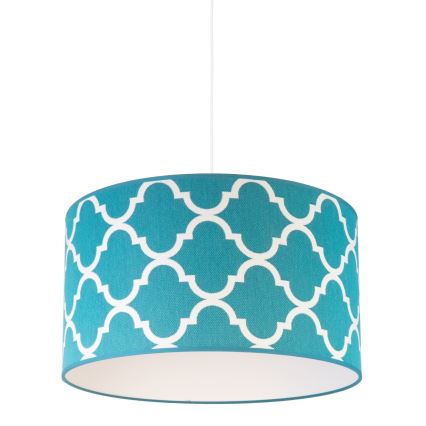 Duolla - Lustra ar auklu MAROKO 1xE27/40W/230V d. 45 cm tirkīza/balta