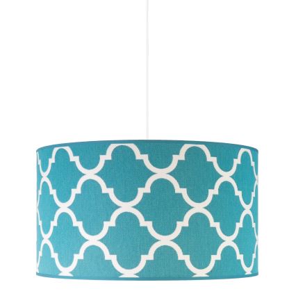 Duolla - Lustra ar auklu MAROKO 1xE27/40W/230V d. 45 cm tirkīza/balta