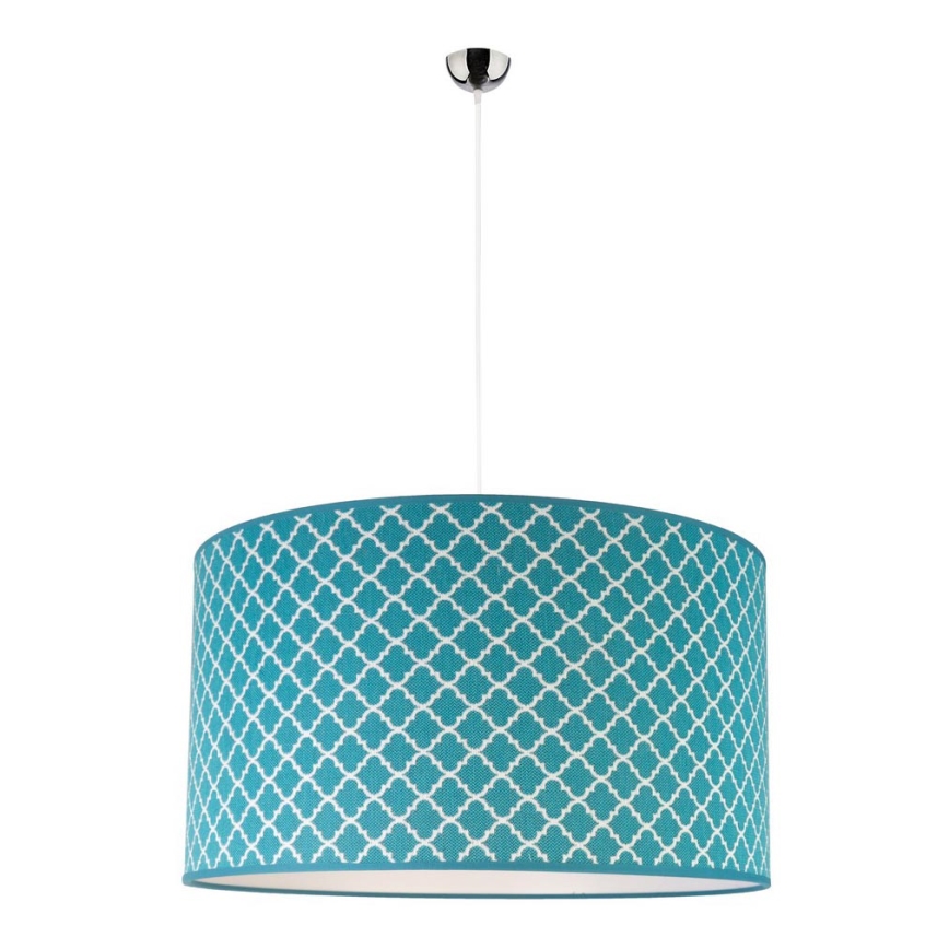 Duolla - Lustra ar auklu MAROKO 1xE27/40W/230V d. 45 cm tirkīza/balta