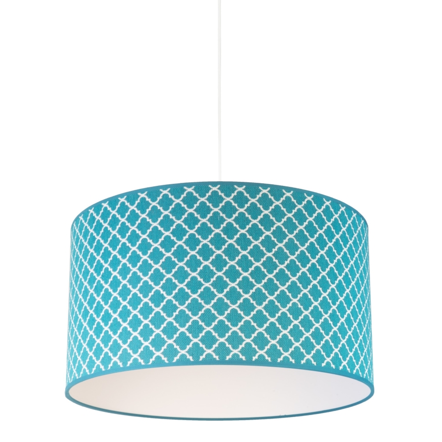 Duolla - Lustra ar auklu MAROKO 1xE27/40W/230V d. 45 cm tirkīza/balta