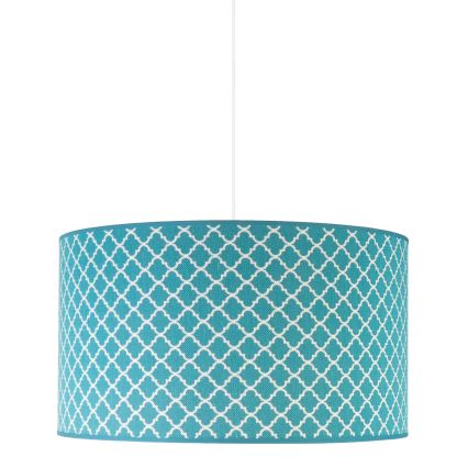 Duolla - Lustra ar auklu MAROKO 1xE27/40W/230V d. 45 cm tirkīza/balta